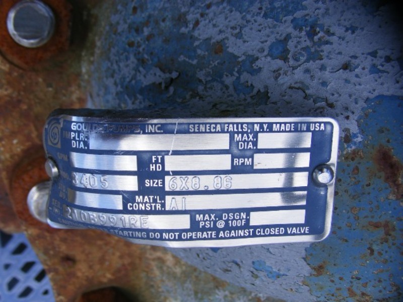 Goulds #3405, 6" x 8.86" Split Case Pumps, Aluminum, - Image 3