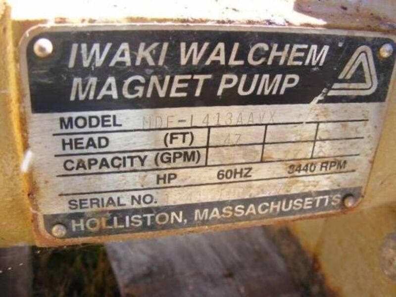 77 GPM @ 35' TDH, Iwaki Walchem #MDF-L413AAVX, 1.5" x 2" Magnet Drive Pump, 3 HP, 208-230/460 V., 3450 RPM - Image 3