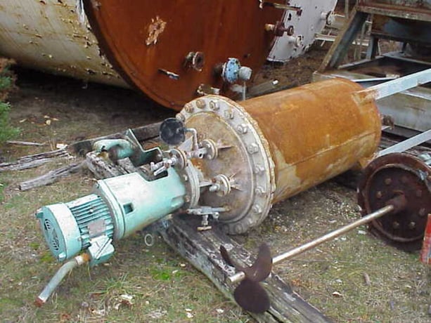 100 gallon Pottstown Metal Weld, Carbon Steel Reactor, 24" Dia. x 4' T/T, 50/FV PSI @ 350°F, 150 PSI @ - Image 1