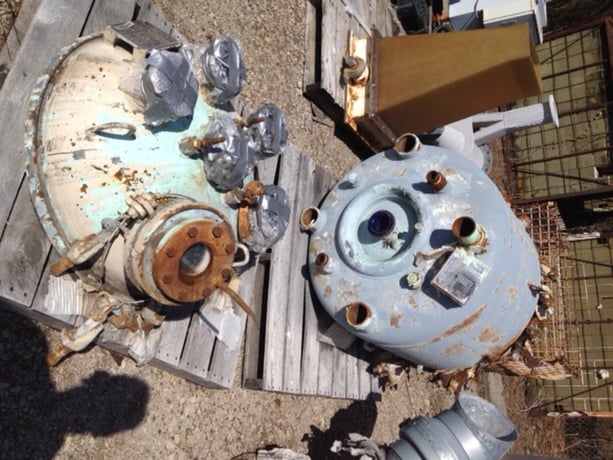 100 gallon Dedietrich, Glass Lined Reactor, 150 psi /FV @ 500&deg;F internal, 115/FV PSI jacket - Image 1