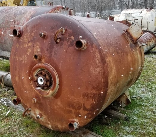 1000 gallon Dedietrich, Glass Lined Reactor, Carbon Steel, 60" Dia. x 6' T/T, 10/FV PSI @ 500°F, 90 PSI - Image 2