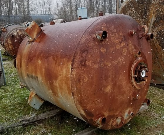 1000 gallon Dedietrich, Glass Lined Reactor, Carbon Steel, 60" Dia. x 6' T/T, 10/FV PSI @ 500°F, 90 PSI - Image 3