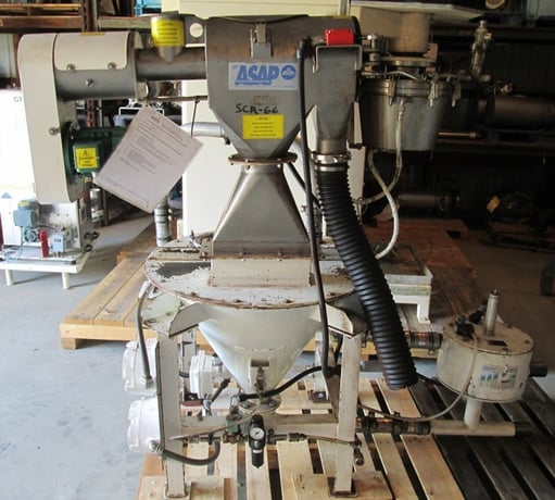 5" x 12" Sweco #K300C, Rotary/centrifugal Sifter, 4" inlet, 4" screw, with MAC hopper, bin vibrator, impulse - Image 1