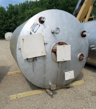 3000 gallon Stainless Steel Storage Tank w/ Mixer, Dish top and bottom, 7' 6" diameter x 8' 6" T/T, 11' 2" OAH - Image 3