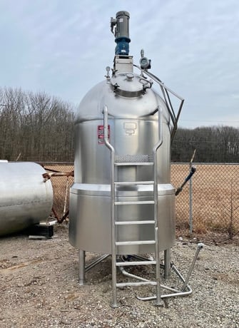 400 gallon Lee #400D7S, Jacketed Vacuum Rated Mix Kettle w/ Scrape Agitation, 90 PSI @ 332°F jacket - Image 1