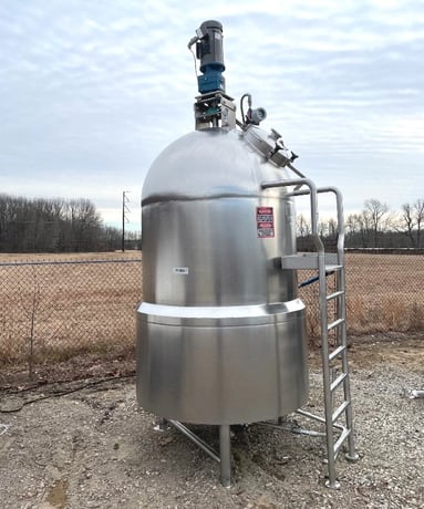 400 gallon Lee #400D7S, Jacketed Vacuum Rated Mix Kettle w/ Scrape Agitation, 90 PSI @ 332°F jacket - Image 2