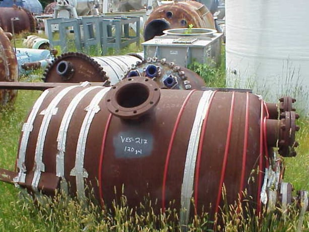120 gallon 30 psig, 24" ID x 60" L, Dupont, Carbon Steel Pressure Vessel, 460°F - Image 1