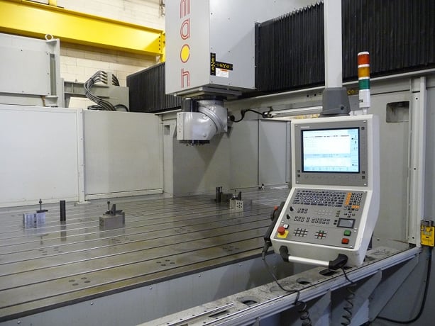 Eumach #DMV-5030, double column, bridge type, 205" X Travel, 122" Y Travel, 27" Z, Heidenhain CNC - Image 4