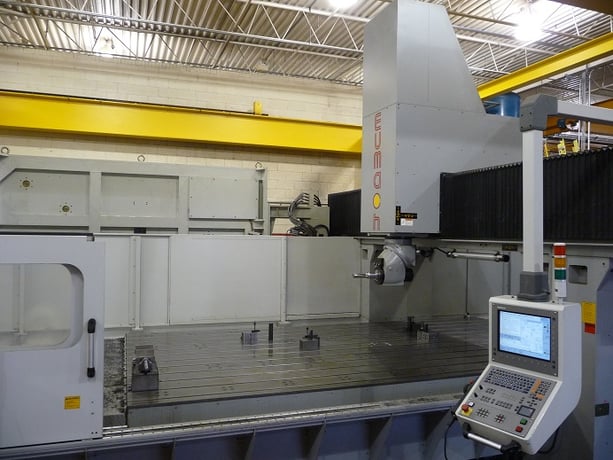 Eumach #DMV-5030, double column, bridge type, 205" X Travel, 122" Y Travel, 27" Z, Heidenhain CNC - Image 7