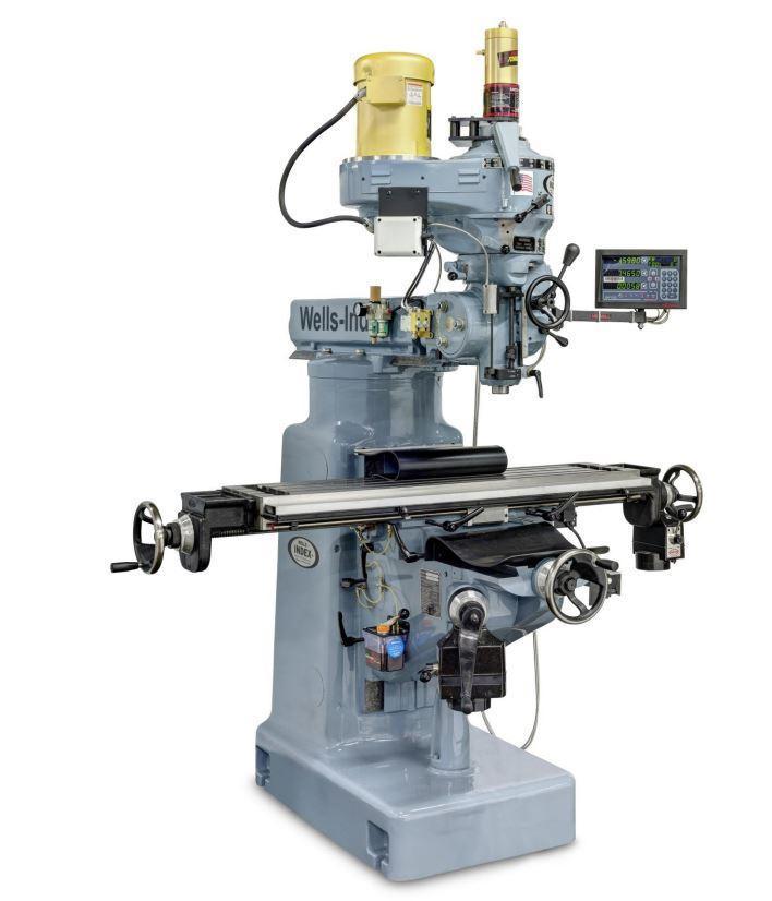 Wells-Index #847, vertical knee mill, 11" x 50" table, 2 HP, NEW - Image 1