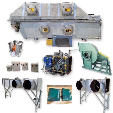 Carman Industries #FBP-422, vibrating fluid bed dryer cooler processor, 40" width, 8' long drying zone, 6'-3" - Image 1