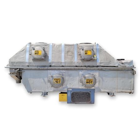 Carman Industries #FBP-422, vibrating fluid bed dryer cooler processor, 40" width, 8' long drying zone, 6'-3" - Image 2