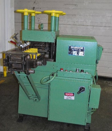 7" x 7/8" Bruderer #24180B, 19 Roll Back up Leveler, 8 over 9 roll config., 7" roll face, 1982 - Image 1