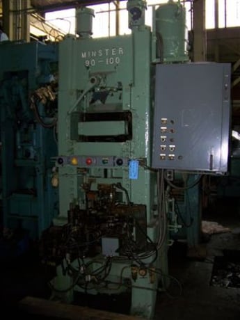 100 Ton, Minster #90-100, knuckle joint press, 3-1/2" stroke, 10" Shut Height, 24" x 22" bed, 60 SPM - Image 2