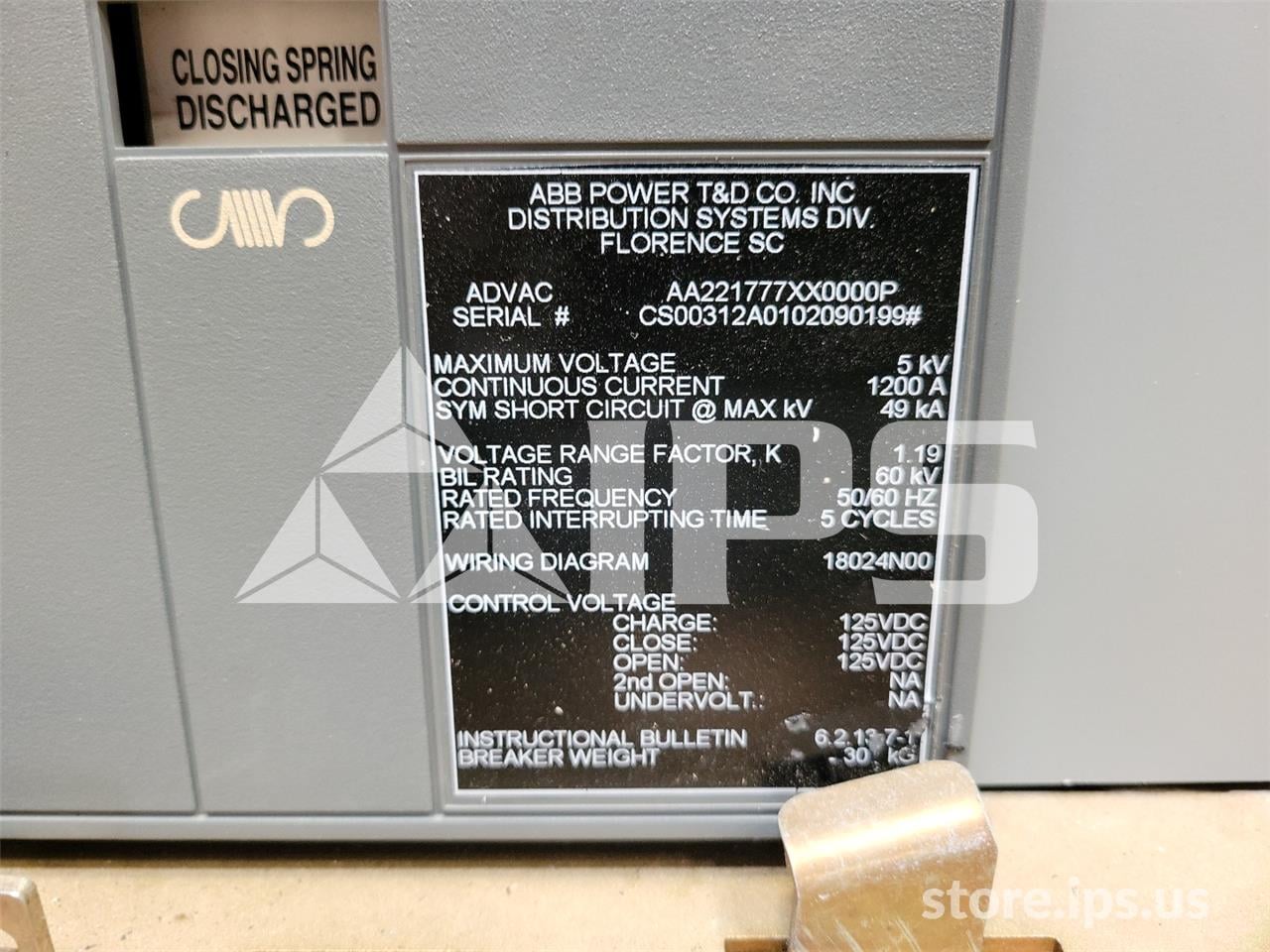 1200 Amps ABB Advac Aa221777xx0000p Model 2 (advac Model 2) 125 Volts DC Control - Image 5