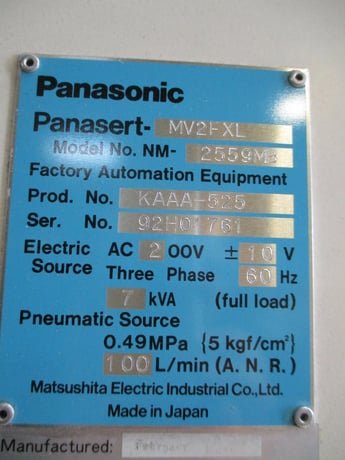 Panasonic #NM-2559MB HS, Pick and Place Machine, PANASERT-MV2FX - Image 9