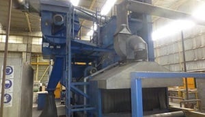 Gietart Shot Blasting Line, 78" x 2" x 20000 lb., entry roller conveyor, 2002 - Image 1