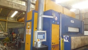 Gietart Shot Blasting Line, 78" x 2" x 20000 lb., entry roller conveyor, 2002 - Image 2