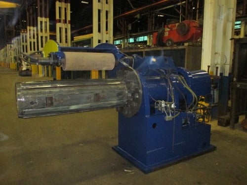 30000 lb. (est) Paxson, Mandrel Uncoiler w/ Hold Down Roll, 50" width, 20" ID, 32.50" flr.-bottom, 26-3/4" - Image 2