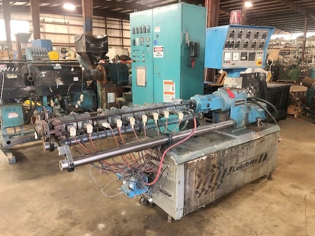 Leistritz, counter rotating twin screw extruder, 30mm, 42:1 L/D, elec.heated, air cooled, 1987 - Image 1
