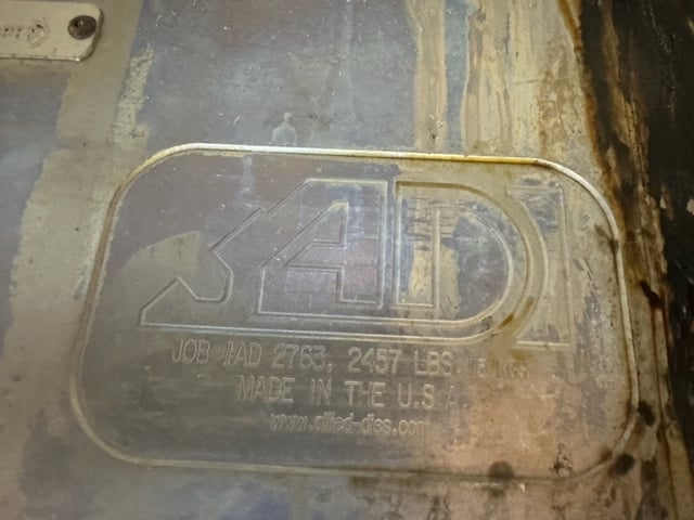 72" Allied Duraflow #AHM-100, flex lip sheet extrusion die, back center feed - Image 2