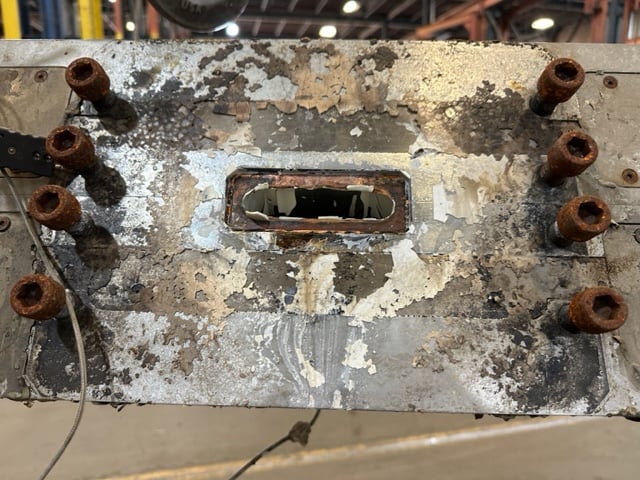 72" Allied Duraflow #AHM-100, flex lip sheet extrusion die, back center feed - Image 7