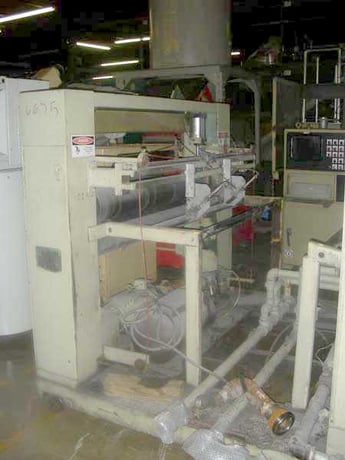 Sheet Take-off Unit, Marshall & Williams, (3) 54" face rolls mounted in vertical arrangement - Image 4