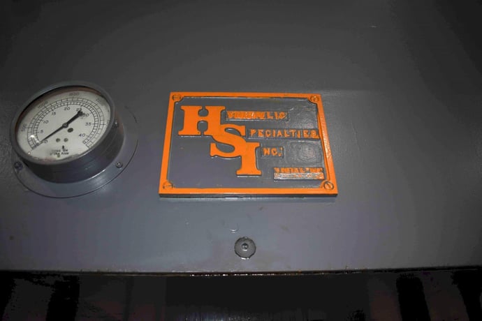 40 Ton, HSI, hydraulic 4-post down acting press, 14.5" stroke, 21.5" D, 48" x 31" bed, cushion - Image 10