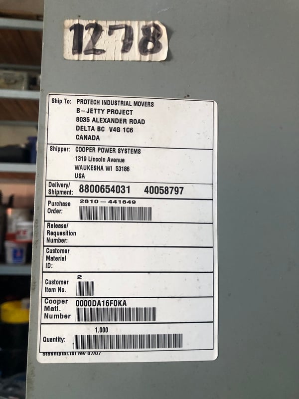 2500 KVA 12470 Delta Primary, 2x460 Delta Secondary, Eaton Cooper Power Series substation transformer, 0 - Image 5