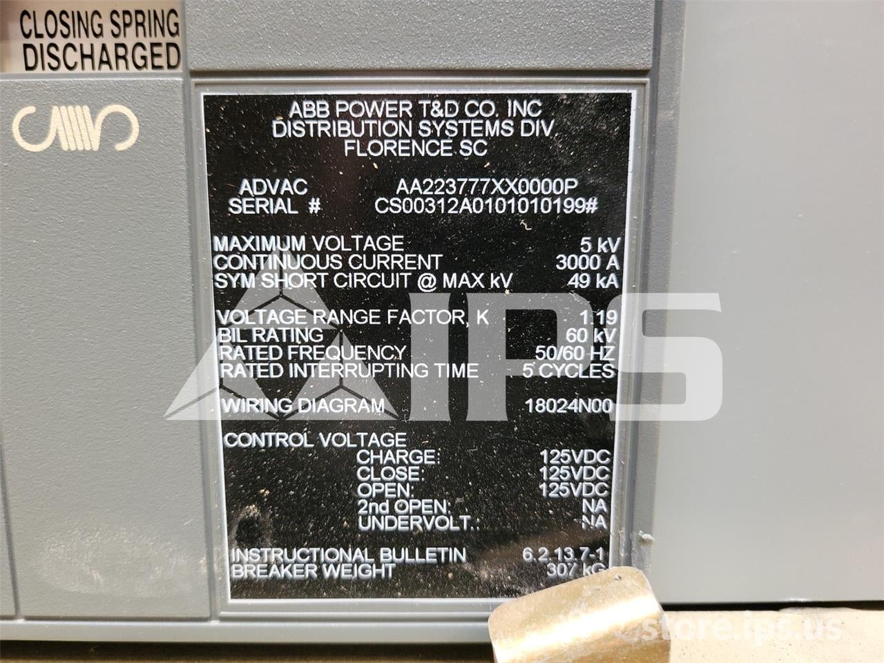 3000 Amps ABB Advac Aa223777xx0000p Model 2 (advac Model 2) 125 Volts DC Control - Image 5
