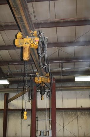2 Ton, Harrington, Gantry Bridge Crane Free Standing, 40' 6" I-Beam, With (1) 2 Ton Harrington Hoists - Image 3