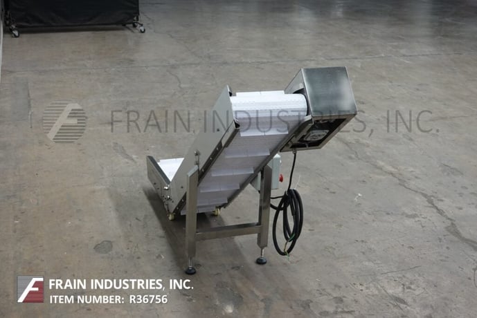 Ohlson #VFFX-35, Stainless Steel inclined cleated conveyor, 10" wide x 69" long belt with 1-1/4" high cleats - Image 2