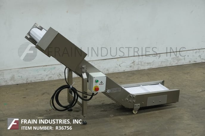 Ohlson #VFFX-35, Stainless Steel inclined cleated conveyor, 10" wide x 69" long belt with 1-1/4" high cleats - Image 5