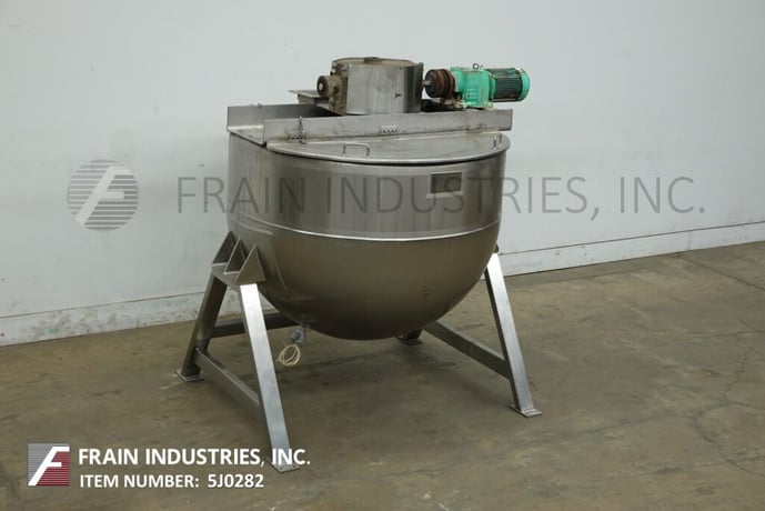 300 gallon Lee #300D9MS, 316 Stainless Steel jacketed double motion kettle, 54" dia x 40" deep with 20" - Image 5