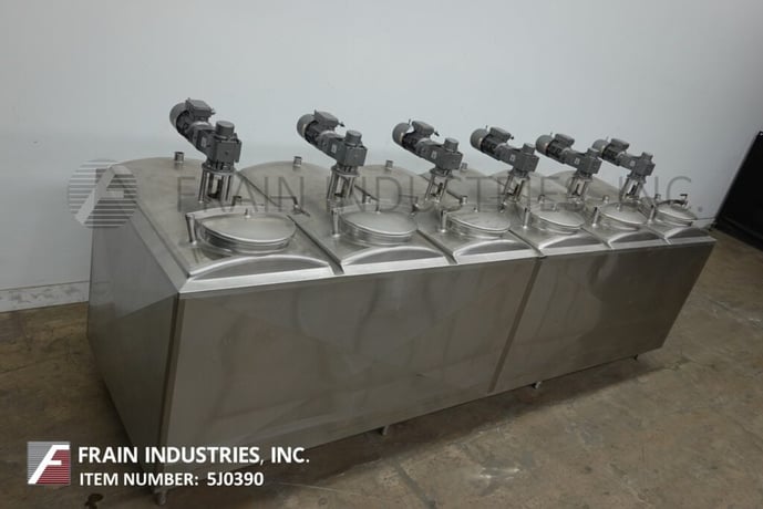 1800 gallon 304 Stainless Steel flavor tank, (6) 300 gallon chambers, top mounted lift up covers with 17" ID - Image 2