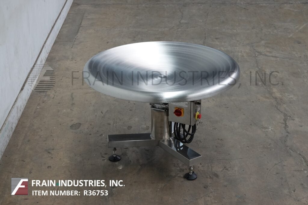 47" ohlson #ct-47-, Stainless Steel construction, 47" diameter disc accumulation table, mounted on Stainless - Image 3