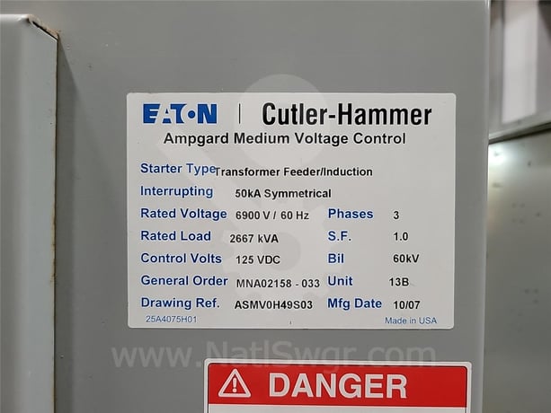 400 Amps WH Ampgard Sl Indoor Vacuum Switchgear Two 400 Amps Sl Compartments - Image 8