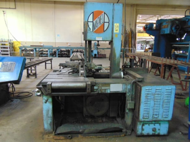 18" x 20" Marvel #81A, shutle feed, loading table,hydraulic operated vises, 1-1/4"blade, 5 HP - Image 2