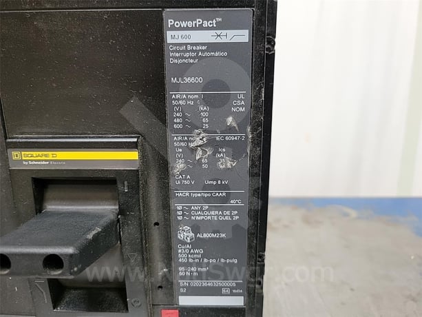 Square D Mjl Powerpact M-frame Mccb 600 Amps Trip - Image 7
