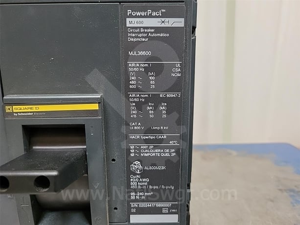 Square D Mjl Powerpact M-frame Mccb 600 Amps Trip - Image 7
