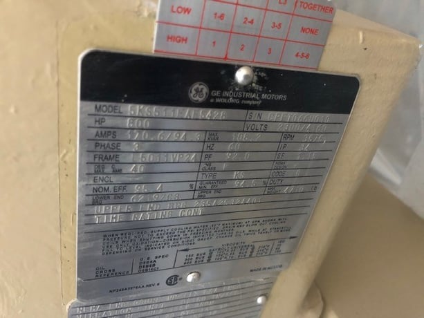 800 HP 3575 RPM General Electric, Fr.L5011VP24, 1.15 serv. factor, weather prot. encl. type 2, HT, new - Image 1