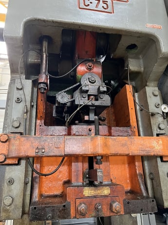 75 Ton, Bliss #C75, OBI press, 4" stroke, 3.5" adj., 36" x 24" bed, air clutch & brake, 1968, #11499 - Image 6