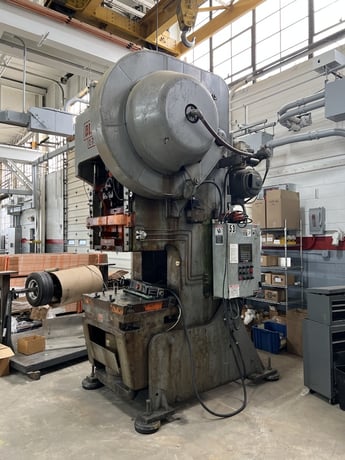 75 Ton, Bliss #C75, OBI press, 4" stroke, 3.5" adj., 36" x 24" bed, air clutch & brake, 1968, #11499 - Image 10