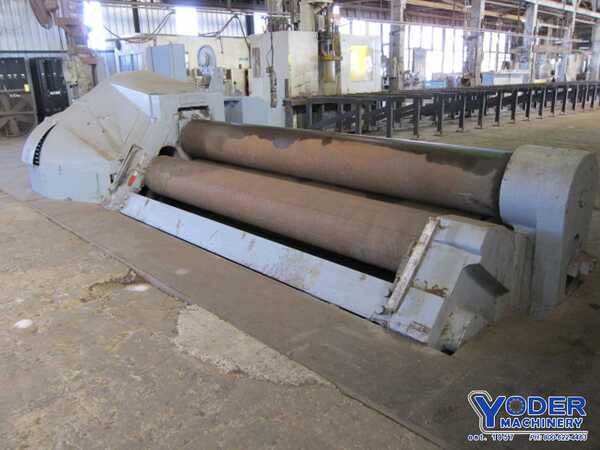 12' x 1-1/8" Bertsch #18, initial pinch plate roll, 18" roll diameter, hydraulic drop end, #67015 - Image 1