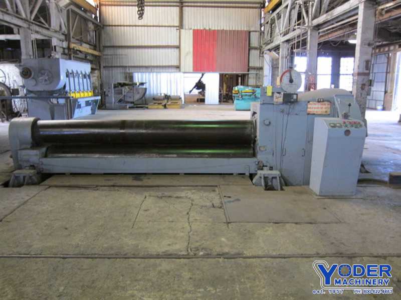 12' x 1-1/8" Bertsch #18, initial pinch plate roll, 18" roll diameter, hydraulic drop end, #67015 - Image 2
