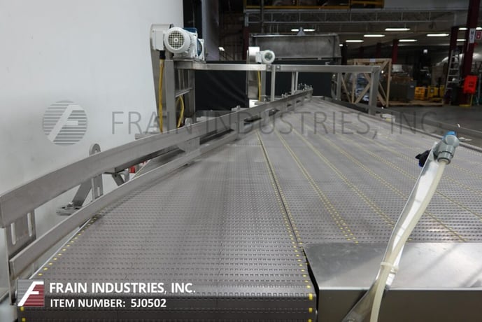 4-1/2" wide x 9' long, Sentry Equipment, Stainless Steel pressureless table top combiner conveyor - Image 2