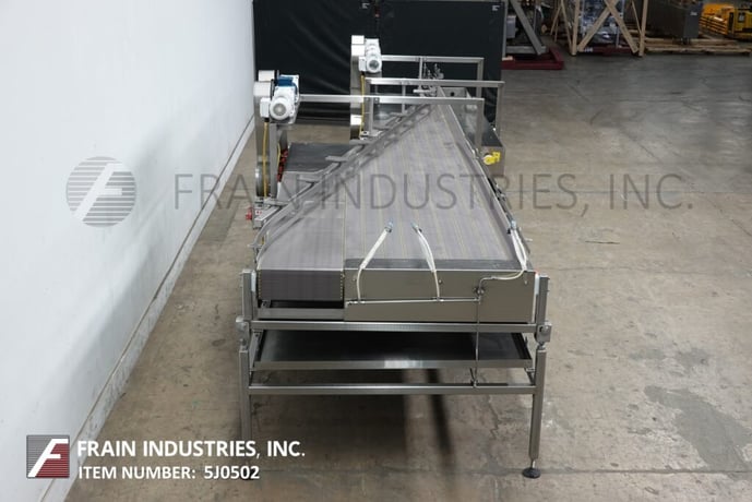4-1/2" wide x 9' long, Sentry Equipment, Stainless Steel pressureless table top combiner conveyor - Image 3