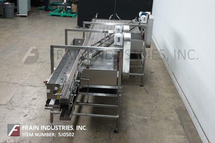4-1/2" wide x 9' long, Sentry Equipment, Stainless Steel pressureless table top combiner conveyor - Image 4