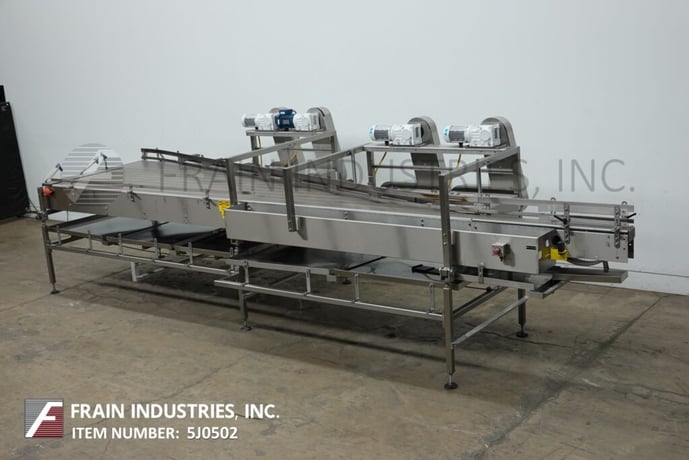 4-1/2" wide x 9' long, Sentry Equipment, Stainless Steel pressureless table top combiner conveyor - Image 5