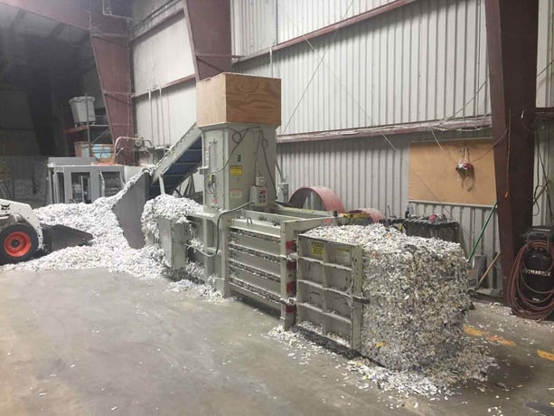 Amerishred #AMS 4000, Paper Shredding and Baling System, American baler #60A36, 2.5-3 Tons/ hr, 40 HP - Image 1